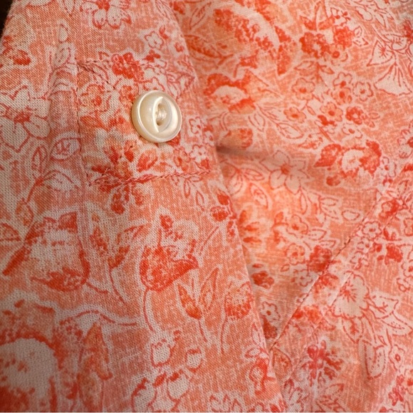 Ralph Lauren Jeans Co. Women’s pink & white Floral Button Down shirt Sz Large - Picture 8 of 9